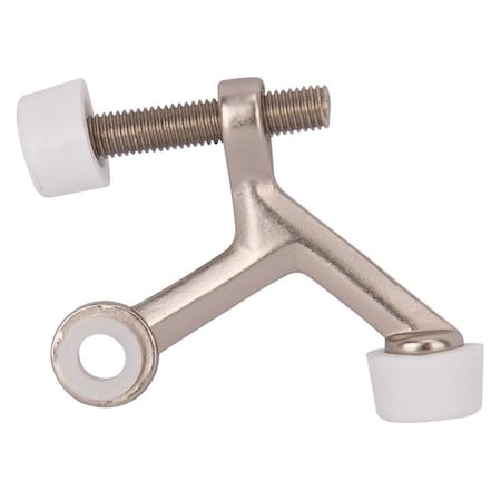 Prosource Light-Duty Hinge Pin Door Stop, 2-1/4 in Projection, Die-Cast Zinc & Plastic, Satin Nickel H20-B023-PS