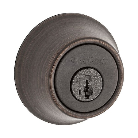 Kwikset Single Cylinder Deadbolt, 1" L Throw, Zinc 660-11P-SMT-6AL-STRKP-K3