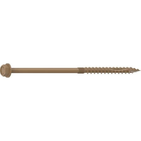 Camo Structural Screw, 1/4 in Thread, 6 in L, Hex Head, Hex Drive, Sharp Point, PROTECH Ultra 4 Coated, 10 0364240