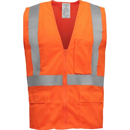 Ironwear Hi-Vis Safety Vest 6XL Class 2 , Zipper 5 Pockets 1284-OZ-6XL