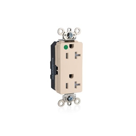 Leviton IlluminatedDecora Receptacle, 20 Amp, 125 Volt MT163-ILT