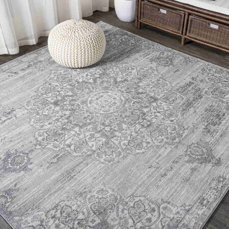 Jonathan Y Modern Persian Vintage Moroccan Medallion Light Gray 6 ft Square Area Rug MDP103B-6SQ