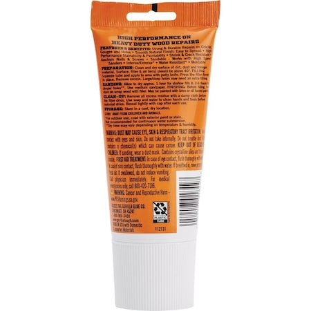 Gorilla Glue 6 Oz. White Wood Filler Tube 112124
