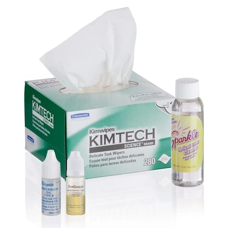 Amscope Microscope Operation & Maintenance Kit - Immersion Oil, Wipers & Optical Lens Cleaner MLAB-CLS-KIM