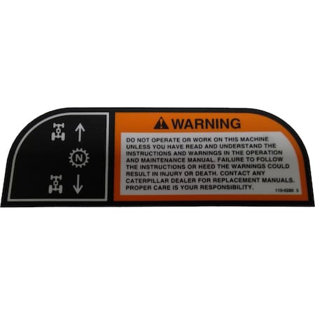 Caterpillar FILM WARN, CATERPILLAR OEM 1100280 1100280