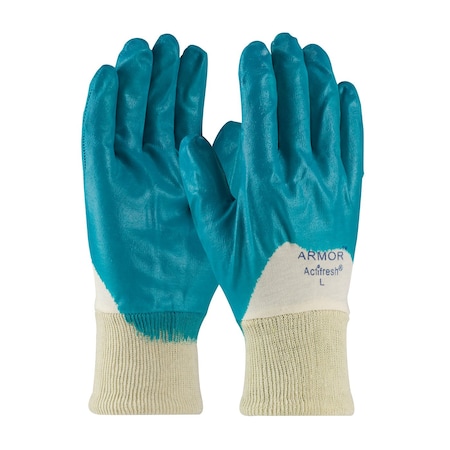 Pip Nitrile Dipped Glove w/Interlock Liner and Smooth Finish on Palm, Fingers&Knuckles, Knit Wrist, 12PK 9869