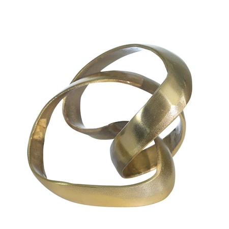 Sagebrook Home 7 in. Aluminum Knot Sculpture, Gold 14585-01