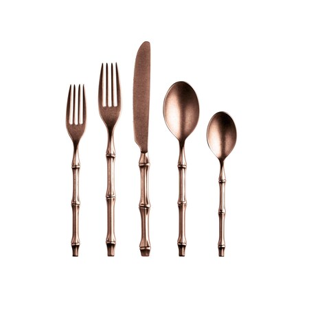 Mepra Bali Flatware Set - 5 Pieces - Pewter Bronze 101522005PB