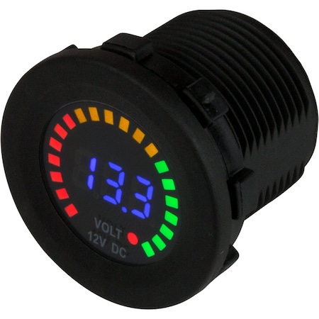 Sea-Dog Rainbow Display Digital Voltmeter - Injection Molded Nylon - 5V-15VDC 421617