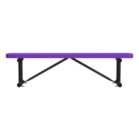 Leisure Craft Bench w/o Back, Surface Mount, 6ft., Purple B6XPSM-PURPLE