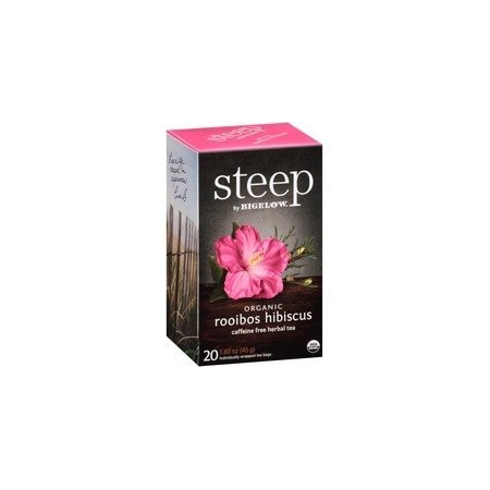 Steep By Bigelow Rooibos Hibiscus Herbal Tea Bag - Herbal Tea - 1.6 oz - 20 Teabag - Decaffeinated - GMO Free, 20PK 17713