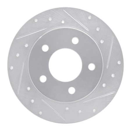 Dynamic Friction Co DFC Brake Rotor - Drilled and Slotted - Silver 631-80039R