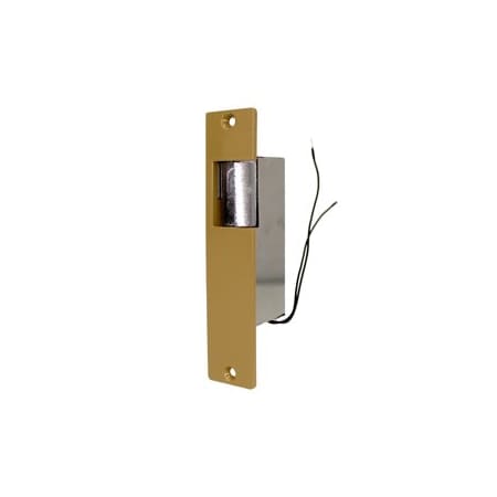 Trine Access Technology Electric Strike, 8-16VAC, Fail Secure, 5-7/8in x 1-1/4in Faceplate, up to 5/8in Throw, Brass 001-8-16VAC