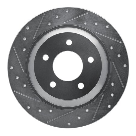 Dynamic Friction Co DFC Brake Rotor - Drilled and Slotted - Silver 631-80064L