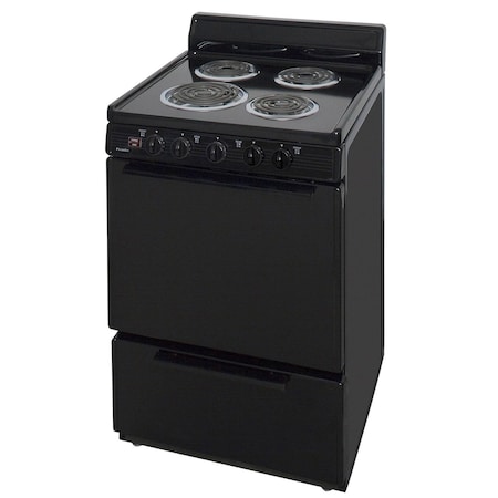 Premier Electric Range, 24 inW x 40 inH x 26 inD, 2.91 cu. ft. Oven, Coil Top Stove, Black 805702