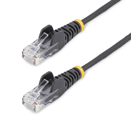 Startech.Com 30ft Black Slim CAT6 Ethernet Cable, Snagless, 100W PoE, UTP, LSZH, 28AWG Bare Copper Wire, Slim RJ N6PAT30BLKS