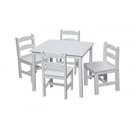 Giftmark White square table with 4 Chairs 3008W