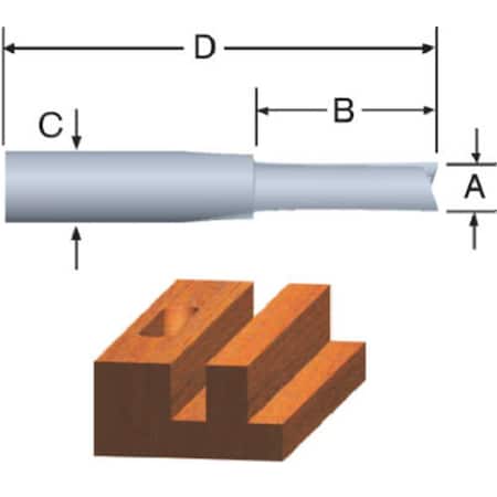 Vermont American 23101 0.18 x 0.5 in. Carbide Tip Router Bit 796286
