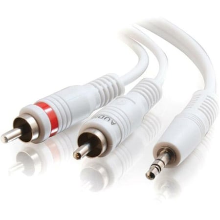 C2G 50FT ONE 3.5MM STEREO MALE TO TWO RCA STEREO MALE AUDIO Y-CABLE - IPOD WHITE 40373