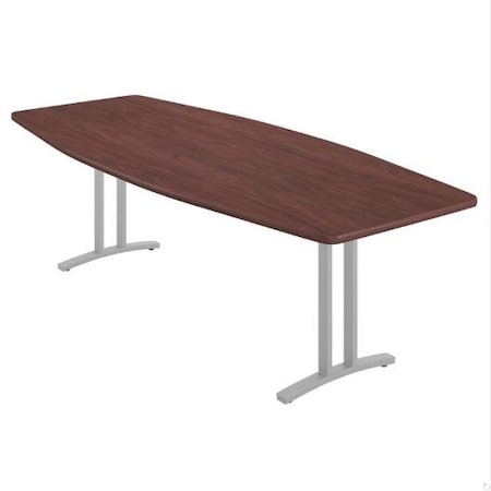 Correll Boat Modern Design Conference Table, 96 in W, Particleboard Top, Mahogany CC4296B-20-14-20