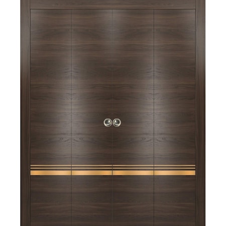Sartodoors Sliding Closet Double Bi-fold Doors Planum 2010 Solid Core Modern Interior PLANUM2010DBF-CA-72 x 80 (4* 18x80)