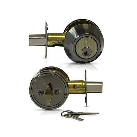 Ecs Hardware Durable Single Cylinder Deadbolt Lock, Antique Brass, Grade 3 SC1/KW1 ECSH-RDB301-AB-SC1