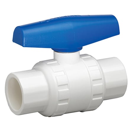 Gourmetgalley VBVP40E3B 0.5 in. PVC Schedule 40 Solvent Ball Valve - White GO567396