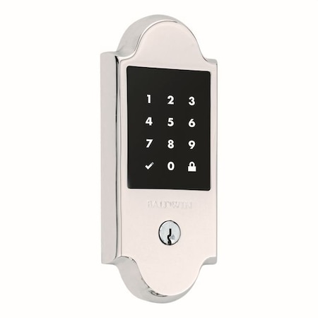 Baldwin Baldwin Z-Wave Boulder Touchscreen Deadbolt with Schlage C Keyway Lifetime Bright Nickel Finish 8235055ZW