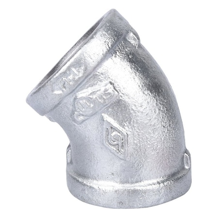 Prosource Exclusively Orgill Pipe Elbow, 1 in, Threaded, 45 deg Angle, SCH 40 Schedule, 300 psi Pressure 4-1G