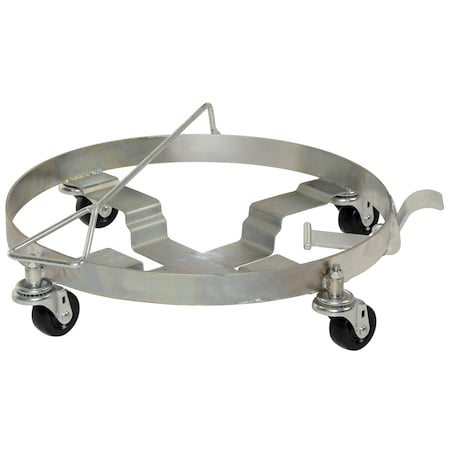 Zoro Select DrumDolly, 30galto55gal, 30.875inL, Silver DRUM-DRH-HR-TLT