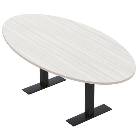 Skutchi Designs 4 Person Conference Table With Power Unit | 7' Oval Table | Harmony Series HAR-OVL-48X84-T.BK-WA7976-NA