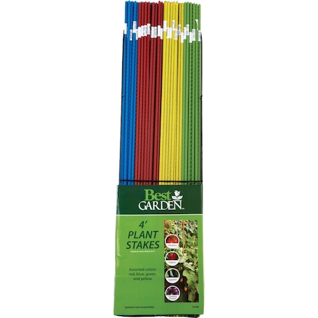 Best Garden 4 ' Colored Plastic Coated Steel Plant Stake Display DSP-120