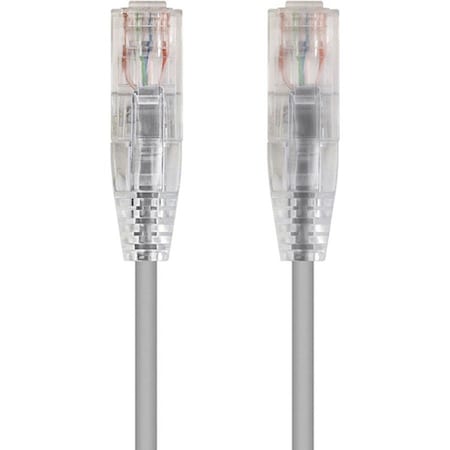 Monoprice Slim Cat6 Utp Network Cable, 2 ft.Gray 13524