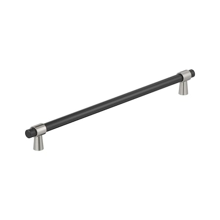 Amerock Mergence 18 inch 457mm Center-to-Center Matte Black/Satin Nickel Appliance Pull BP36984FBG10