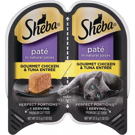 Sheba Perfect Portions Pate 2.6 Oz. Adult Gourmet Chicken & Tuna Wet Cat Food 798764
