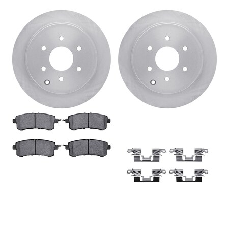 Dynamic Friction Co DFC Brake Rotor with 5000 Brake Pads and Hardware Kit 6512-68080