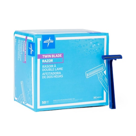 Medline Disposable Facial Razors with Twin Blades, 500PK BRN1312
