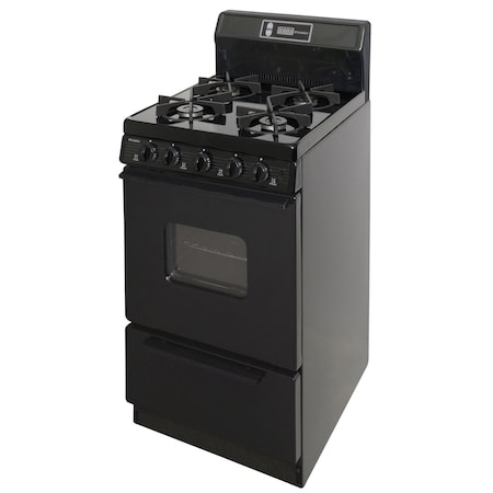 Premier Gas Range, Four 9100 BTU Sealed Burners, 20 inW x 44 inH x 24.5 inD, 2.42 cu. Ft., Black 805735