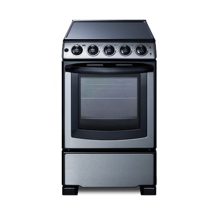 Summit 20" Wide Electric Smooth-Top Range REX2071SSRT