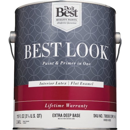 Do It Best Best Look Latex Premium Paint & Primer In One Flat Enamel Interior Wall Paint Extra Deep Base 1 Gal. HW36W0803-16