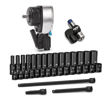 Capri Tools 3/8 in. Drive 6-Point Impact Bundle, Metric, 35-Piece CP53000-35MIB