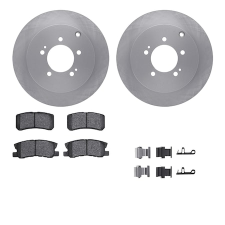 Dynamic Friction Co DFC Brake Rotor with 5000 Brake Pads and Hardware Kit 6512-72305