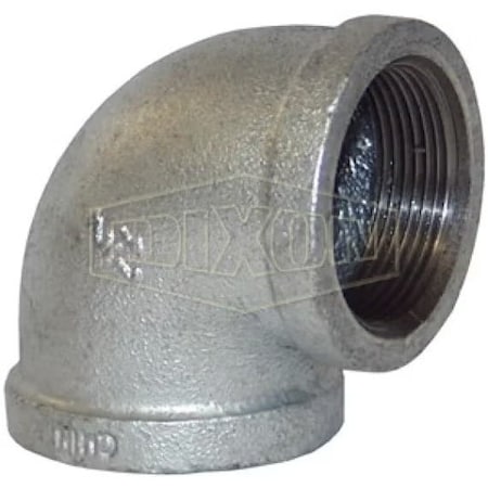 Dixon Pipe Elbow, 1-1/4 in Nominal, FNPT End Style, 150 lb, Iron, Galvanized EL90125G