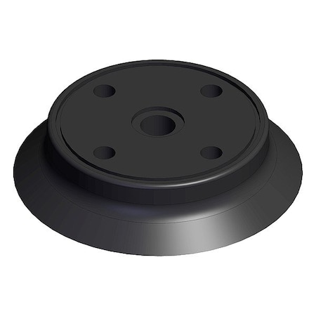 Smc Vacuum Pad, Black, Flat with Ribs Pad ZP63HN