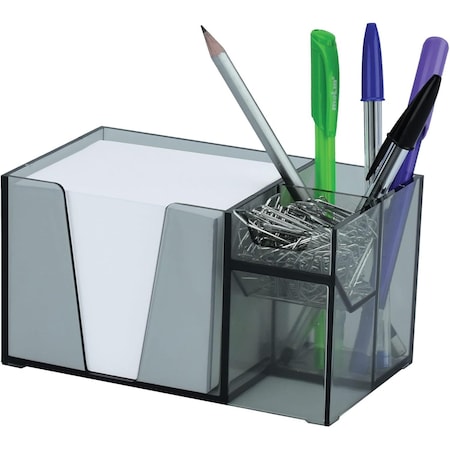 Acrimet Desktop Organizer Pencil, Pen, Paper, Clip, Caddy Holder (Plastic) (Paper Included) (Smoke Color) 954.1