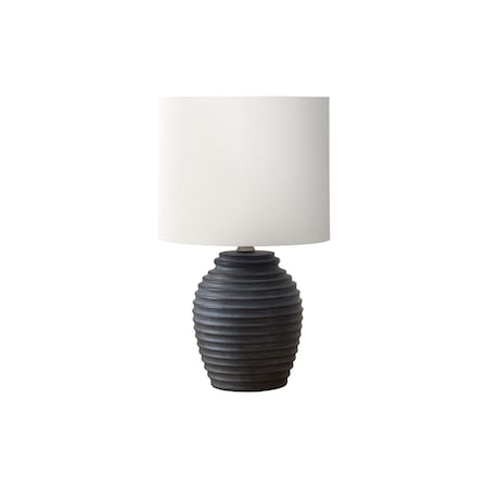 Monarch Specialties Lighting, 17"h, Table Lamp, Black Resin, Ivory / Cream Shade I 9863