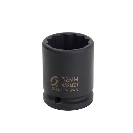 Sunex 3/4 in Drive 32Mm 12-Point Thin Wall Impact Socket 432MZT