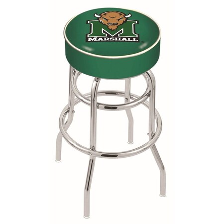 Holland Bar Stool Co 30" 4" Marshall Cushion Seat, Double-Ring Chrome Swivel Bar Stool L7C130Mrshll