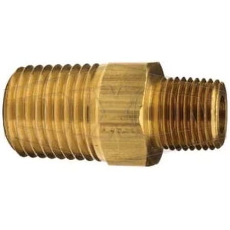 Dixon Reducing Hex Nipple, 3/8 x 1/8 in x 1.22 in L, Brass, MNPT 3790602C