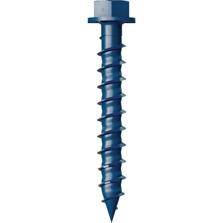 Simpson Strong-Tie Titen Turbo 1/4''x1-3/4'' Hex-Head Concrete & Masonry Screw Blue, 100 Ct. TNT25134H
